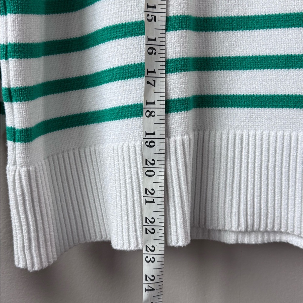 Adorable Philosophy Republic Clothing Green White Striped Sweater Casual Large - Picture 5 of 8